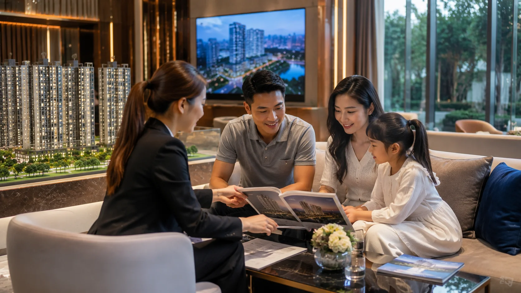 Gia đình tham khảo tài liệu dự án