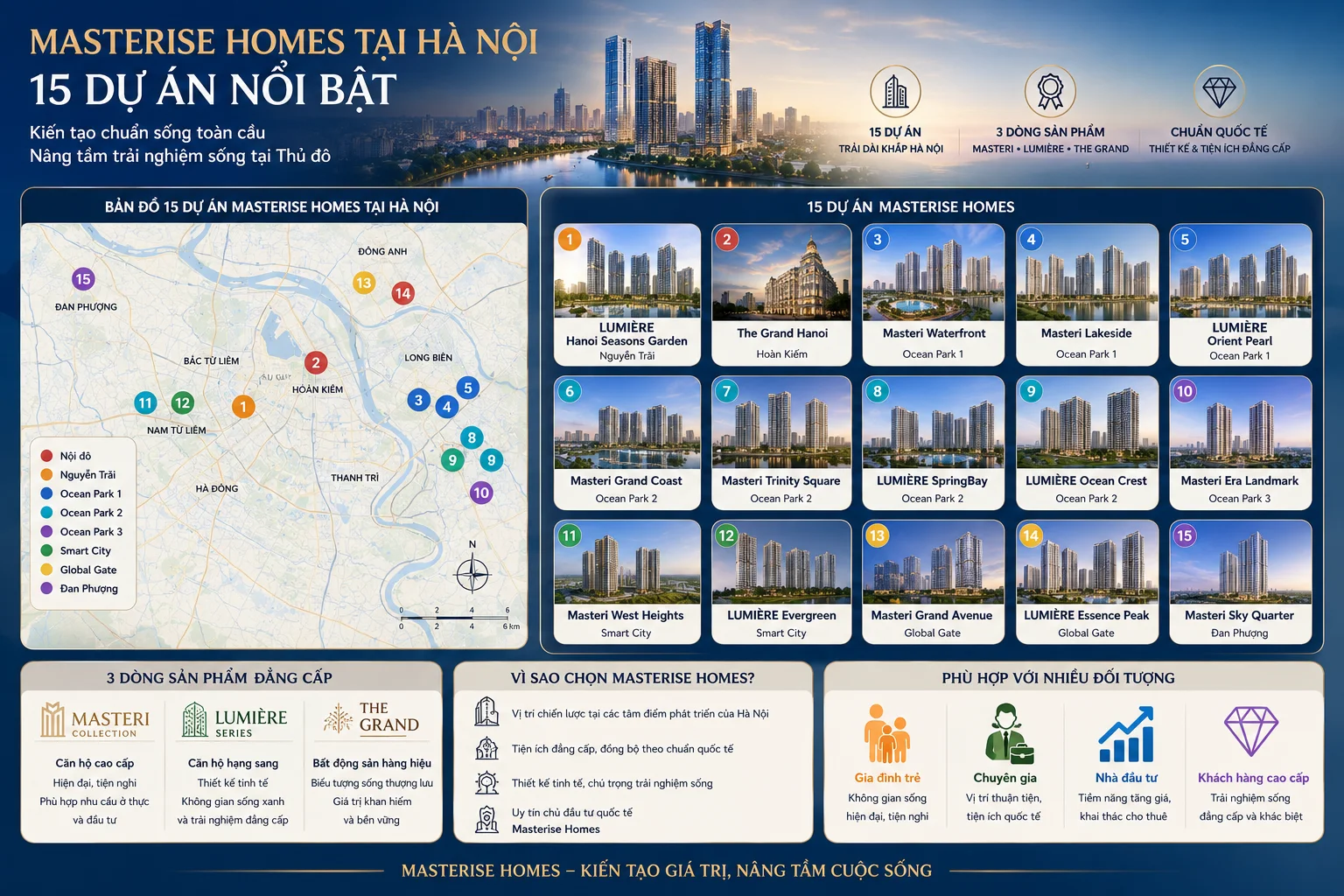 Masterise Homes và 15 dự án nổi bật tại Hà Nội