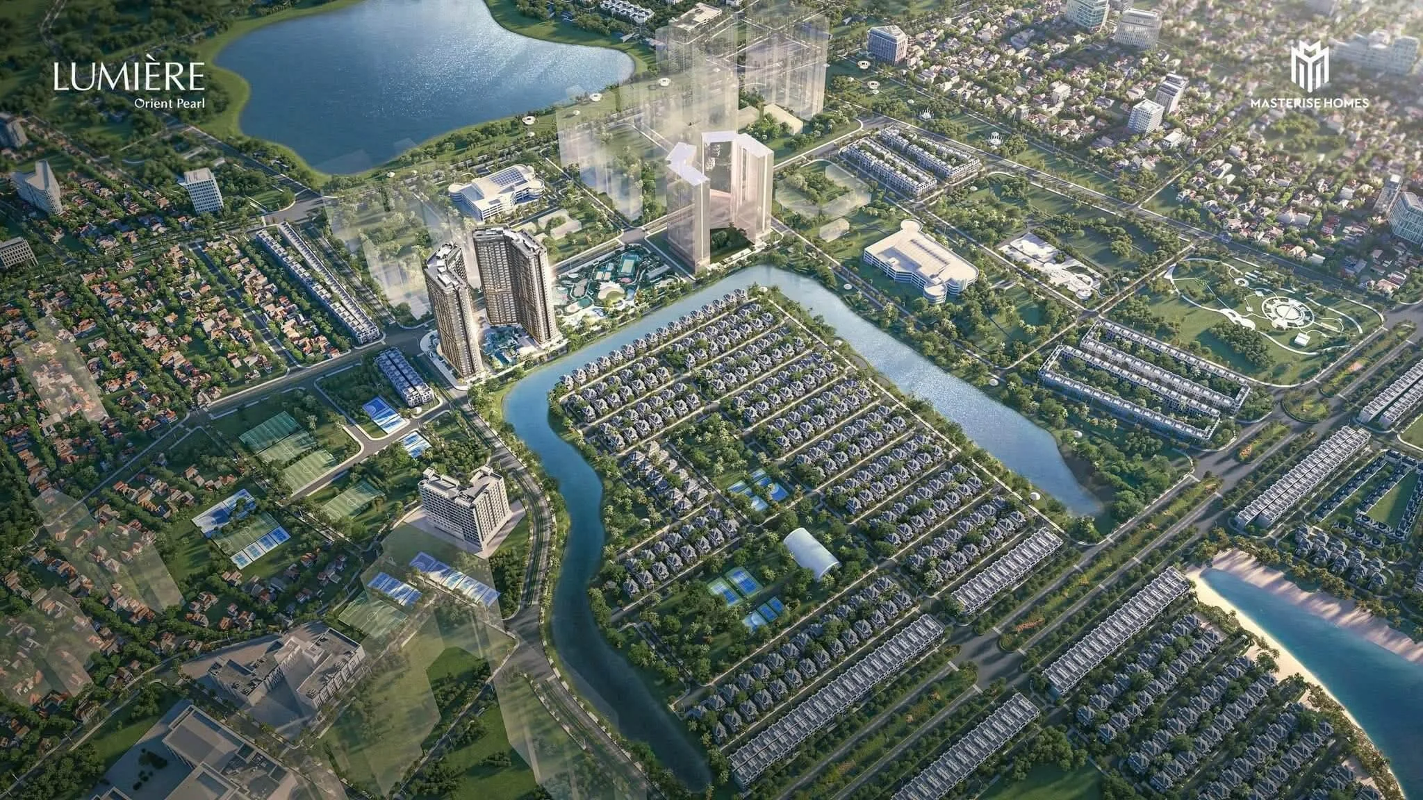 Phối cảnh tổng thể dự án LUMIÈRE Orient Pearl tại Ocean Park 1, Hà Nội